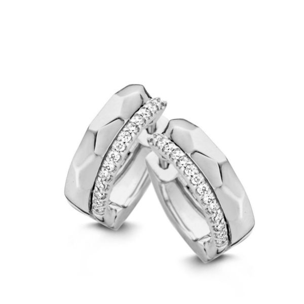 Boucles d'oreilles en or blanc et Diamants