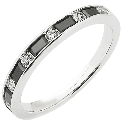 Bague Prestige Diamants noirs et blancs