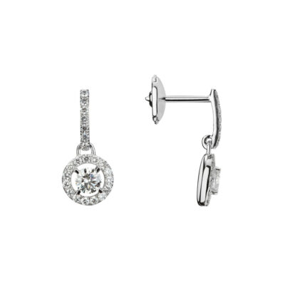 Boucles d'oreilles or blanc et diamants