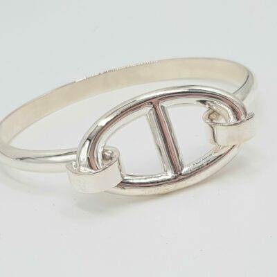 Bracelet jonc en argent maille marine