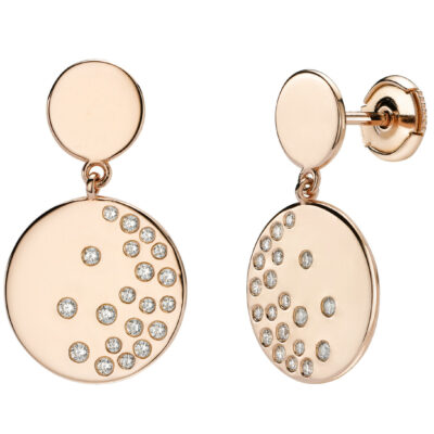 Boucles d'oreilles or rose et diamants
