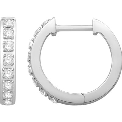 Créoles or blanc diamants