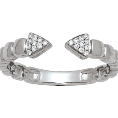 Bague or blanc flèche et diamants