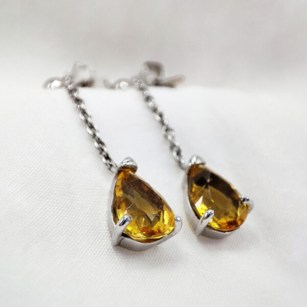 Boucles d'oreilles or blanc Héliodore - Création Mohedano