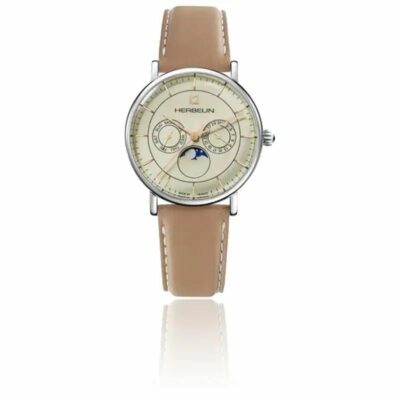 Montre Michel Herbelin Phase De Lune Ronde Acier Poli
