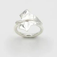 Bague Argent Massif Motif Feuille