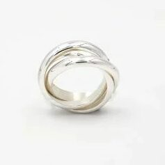 Bague 3 Anneaux Demi Jonc 4 mm