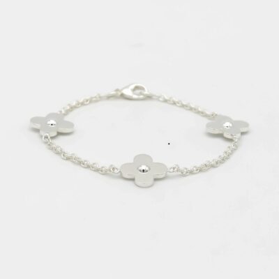 Bracelet Maille Forçat Motifs Fleurs