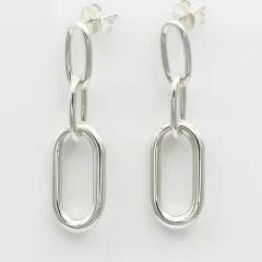 Boucles Pendantes 3 Maillons Ovales