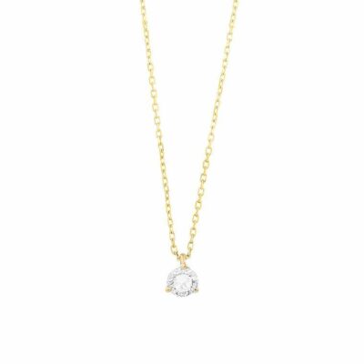 Collier En Or Jaune - Solitaire Diamant