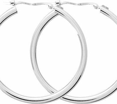 Créoles or blanc système Vector Tube 2.3mm