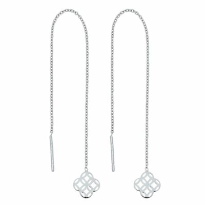 boucles d oreilles en or blanc pendantes