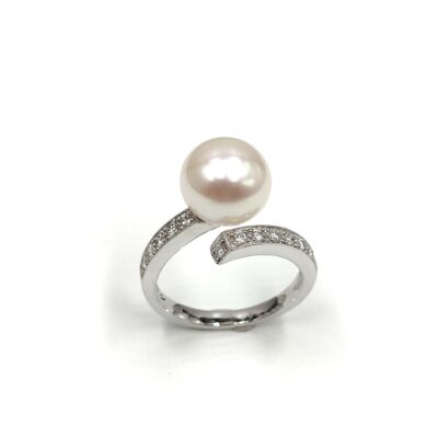 Bague Or Blanc - Perle Royale
