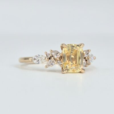 bague lumière d'Aurore Diamants et saphir jaune