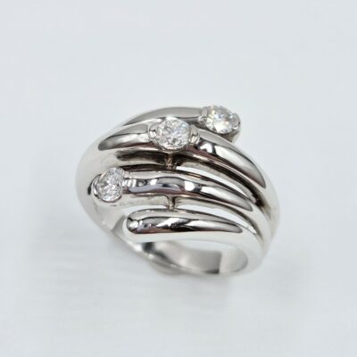 bague or blanc trinity luxe bijouteriemohedano