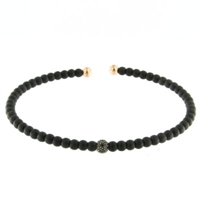 Bracelet mixte Jaibor Céramique noire, or et diamants noirs