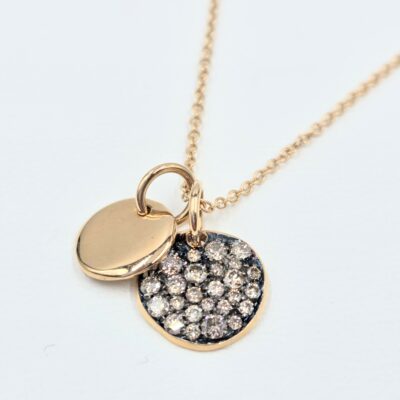 collier en or rose collection galet diamants cognac