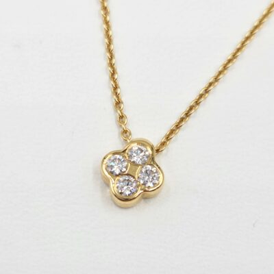 pendentif 4 diamants sur or jaune