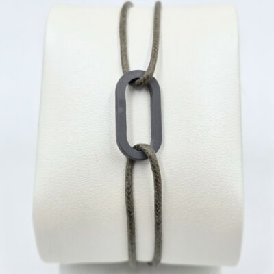 Bracelet homme Tantale sur cordon Finition Dark