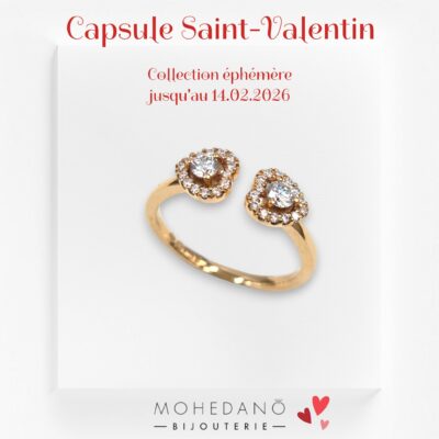 Capsule St Valentin - Bague toi et moi or rose et diamants