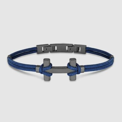 Bracelet homme - Collection Herbelin Amarrage - Titane et nylon bleu marine