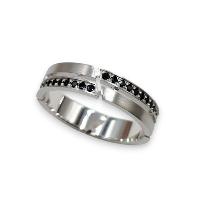 Bague Homme or blanc et spinelle - Aron
