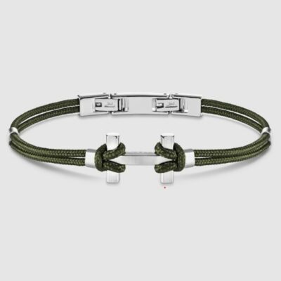 Bracelet homme - Collection Herbelin Amarrage - Acier et nylon kaki