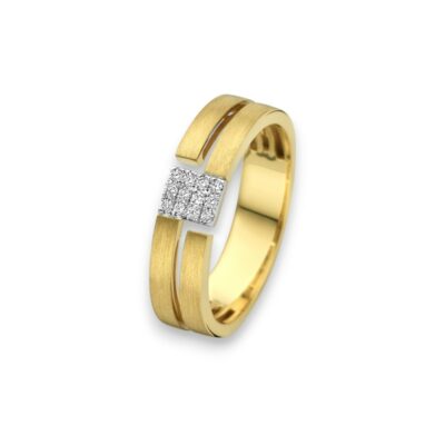 bague pour homme or jaune et diamants