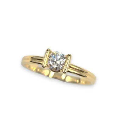 Solitaire "Roma" en or jaune - Diamant 0,25 ct